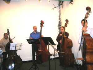 Cheri, quartet 3 The Chicago Bass Ensemble, Jacque introducing the next piece