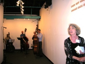 Cheri, quartet 4 Cheri Reif Naselli in foreground, Chicago Bass Ensemble in the background